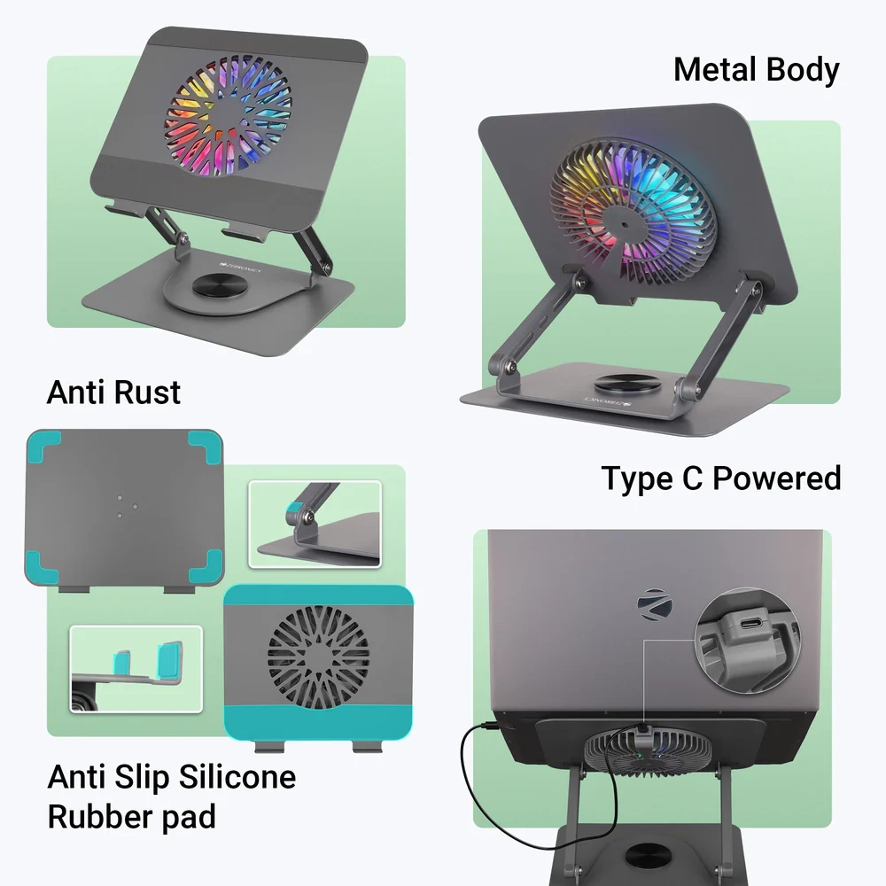 Zebronics Laptop Stand For 17" Metal NS4000 Pro (Open Box) view 5